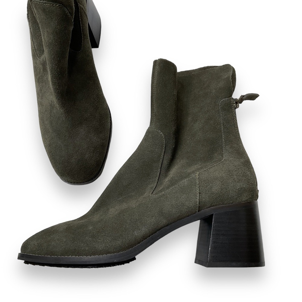 Kelsi Dagger Boots Womens Size 11 Green Suede Booties Brooklyn Island NWOB